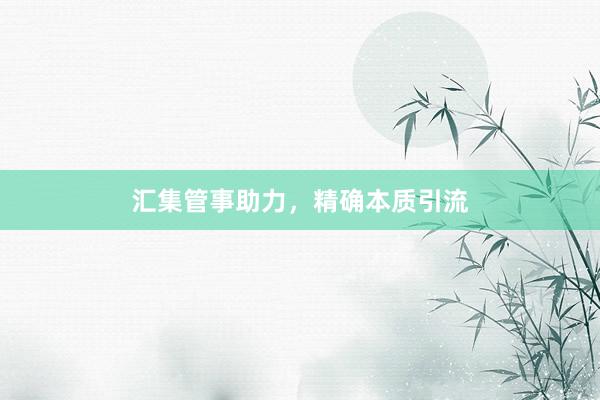 汇集管事助力，精确本质引流